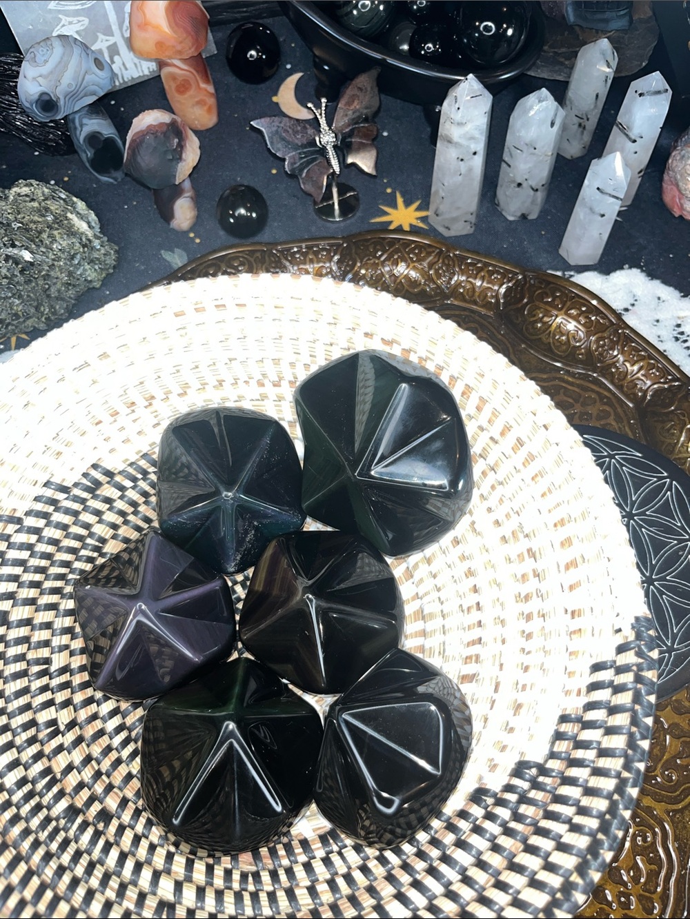 Rainbow obsidian star (1) live listing